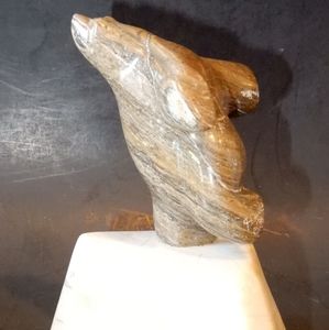 "The Happy Dancer" 6 1/2" Tall Stone Bear Sculpture